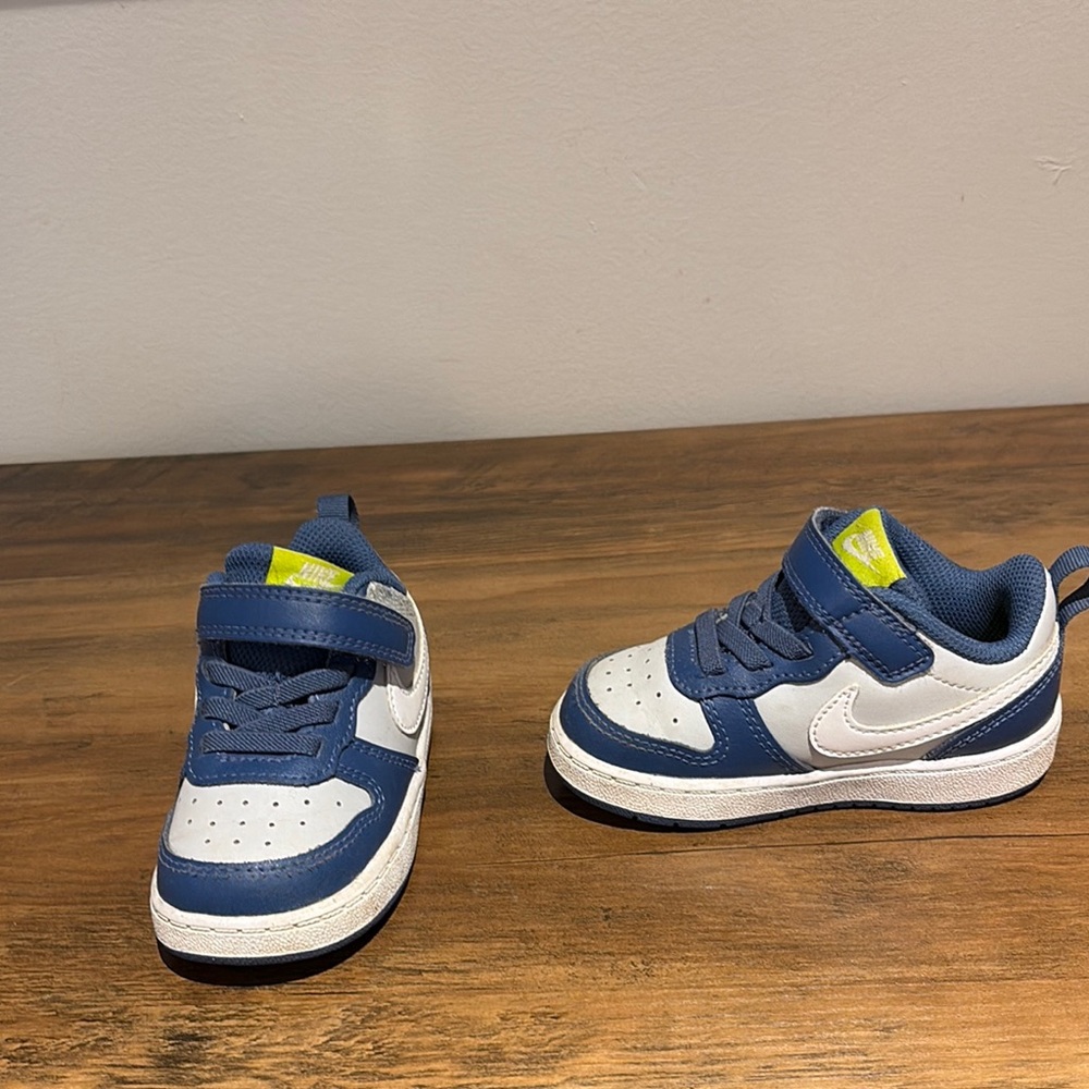 Nike Blue and White Sneakers with Velcro Strap